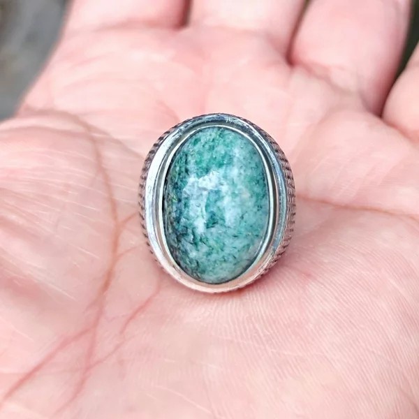 Cincin Jasper Green Matrix Natural Batu Alam Termurah