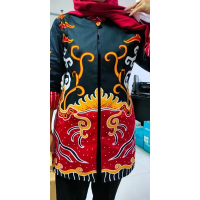 Kain batik lampung SEMI SUTRA (warna Toska tua) GLOSY