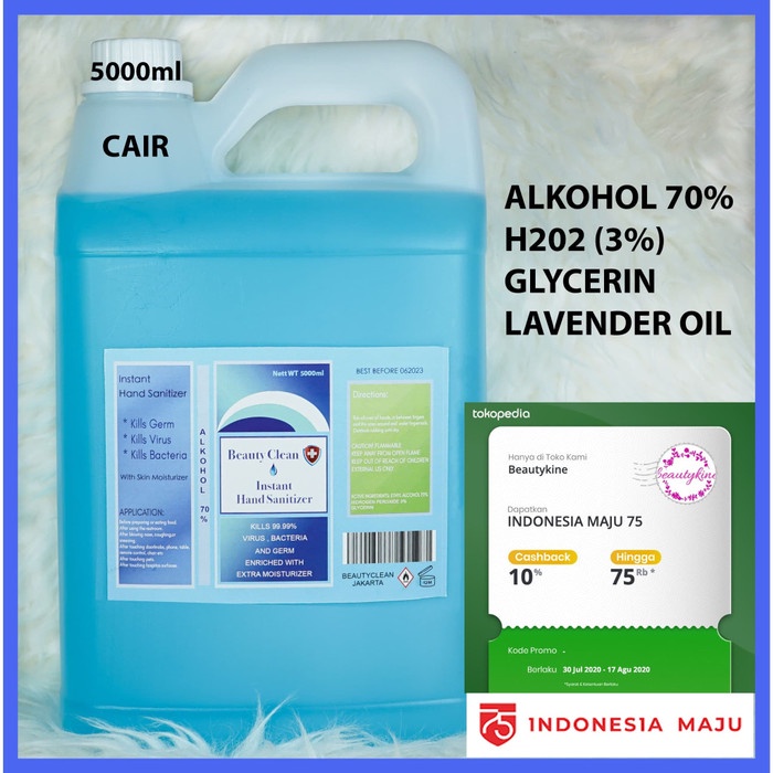 Sanitizer-Hand- Hand Sanitizer 5 Liter Termurah (Cair) Bukan Gel - Biru Muda -Hand-Sanitizer.