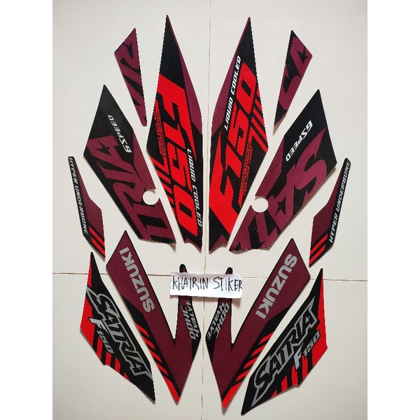 striping stiker satria Fu injeksi fi 2021 hitam ful ungu