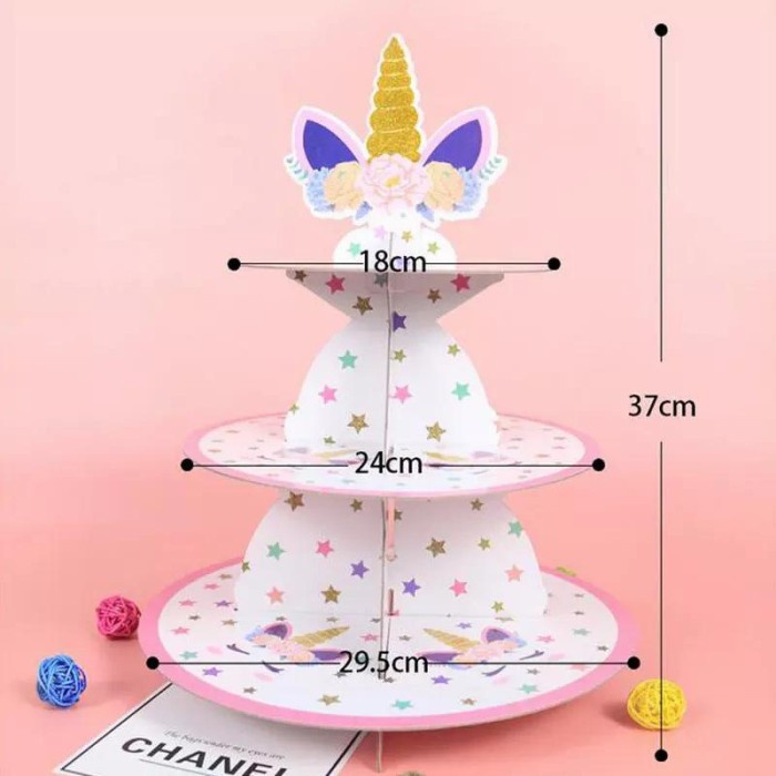 Cake Tier / Standing Cake / Tempat Kue / Cupcake Stand Unicorn Bunga