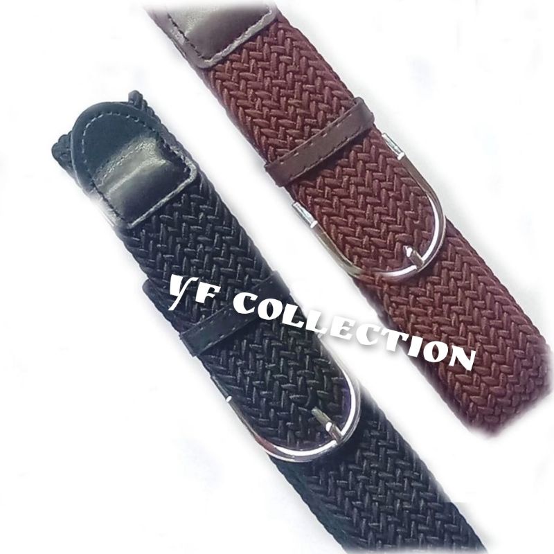 YF COLLECTION-IKAT PINGGANG PRIA WANITA KARET TEXTAN SABUK GESPER 4CM