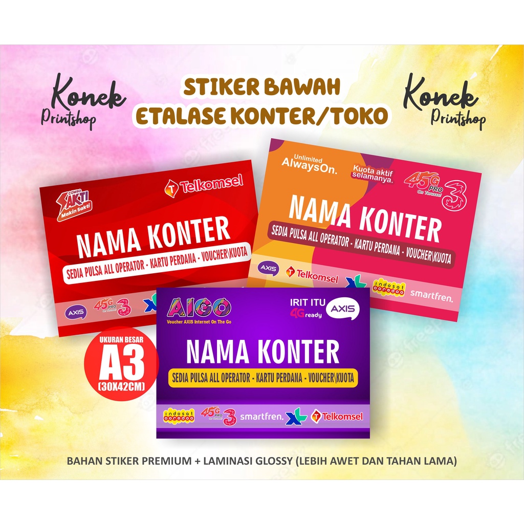 

Stiker Etalase Bawah Konter Stiker Konter (Landscape)