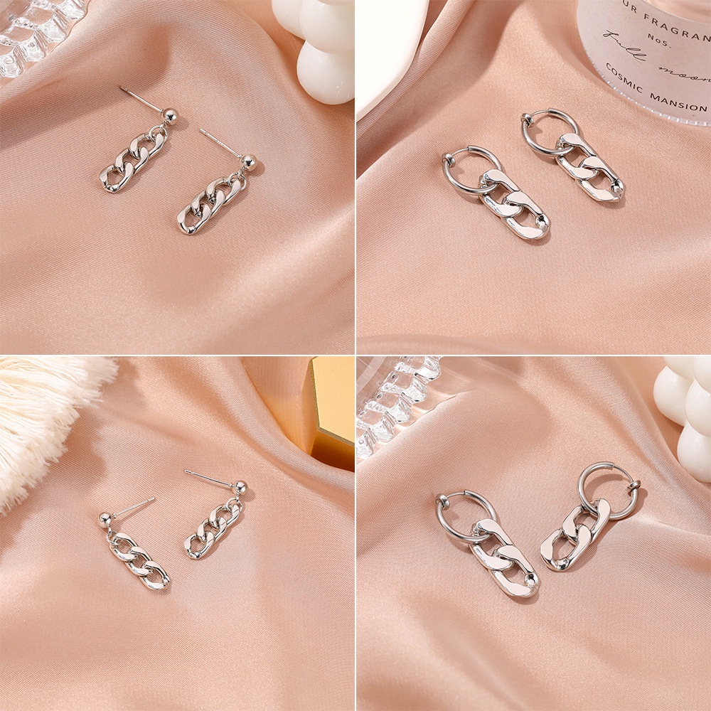 Anting Gantung Panjang Model Rantai Rumbai Bahan Sterling Silver Gaya Hip Hop Untuk Wanita
