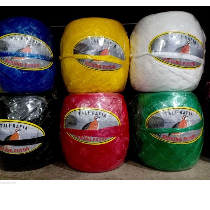

㊣ Tali Rafia 500 gram cap Puyuh 500 Gram Warna Warni Merah Biru Hijau Hitam Putih Kuning 1/2 Kg ★