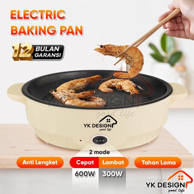 YK DESIGN YK-804 Panci Goreng Elektrik / Panci BBQ / Panci Panggang