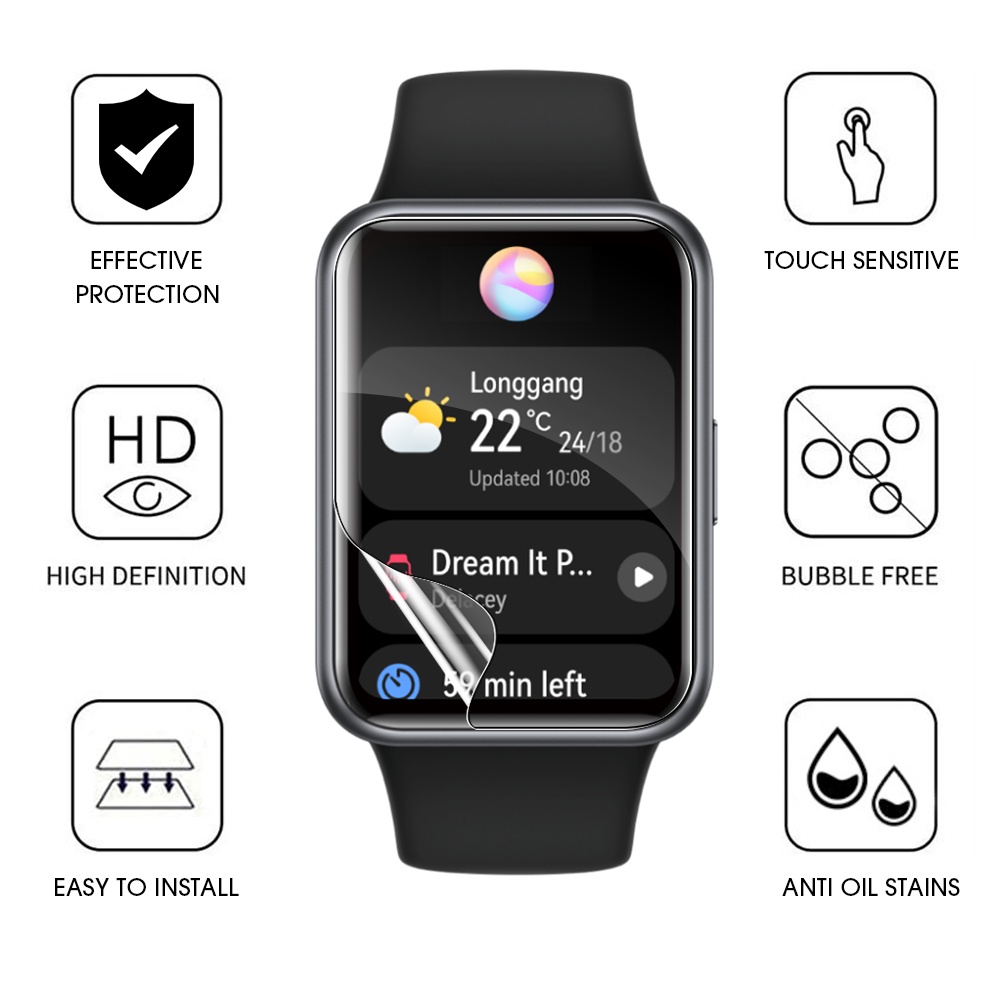 Film Pelindung Layar TPU Anti Gores / Sidik Jari Flexible Untuk Smartwatch Huawei Fit 2