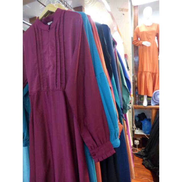 Gamis baloteli warna maroon