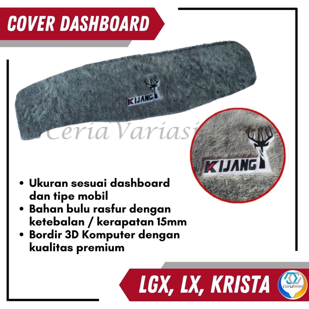 Cover Sarung Tutup Alas Bulu Sunshiled Pelindung Anti Slip Hiasan Dashboard Mobil Kijang LGX LX KRIS