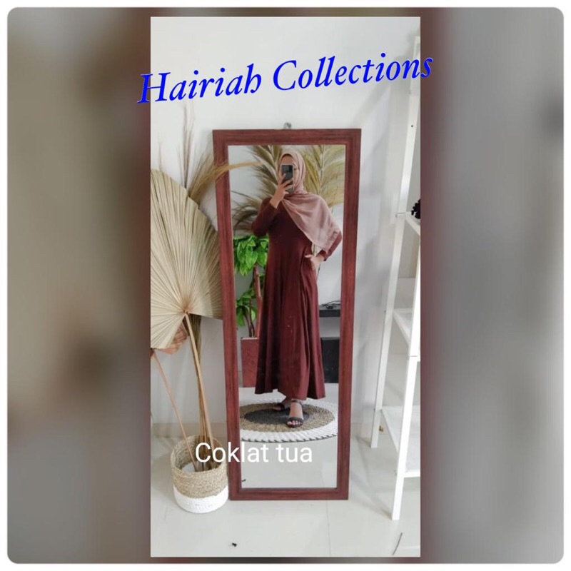 Gamis Polos Jersey Coklat Tua