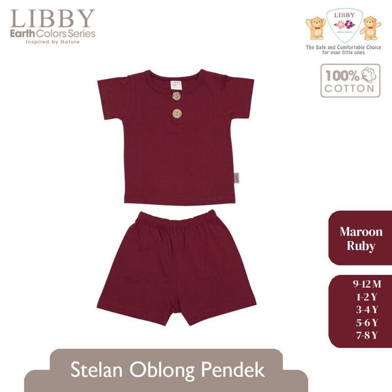 LIBBY Earth Colour Fave Set Stelan Oblong Pendek Celana Pendek