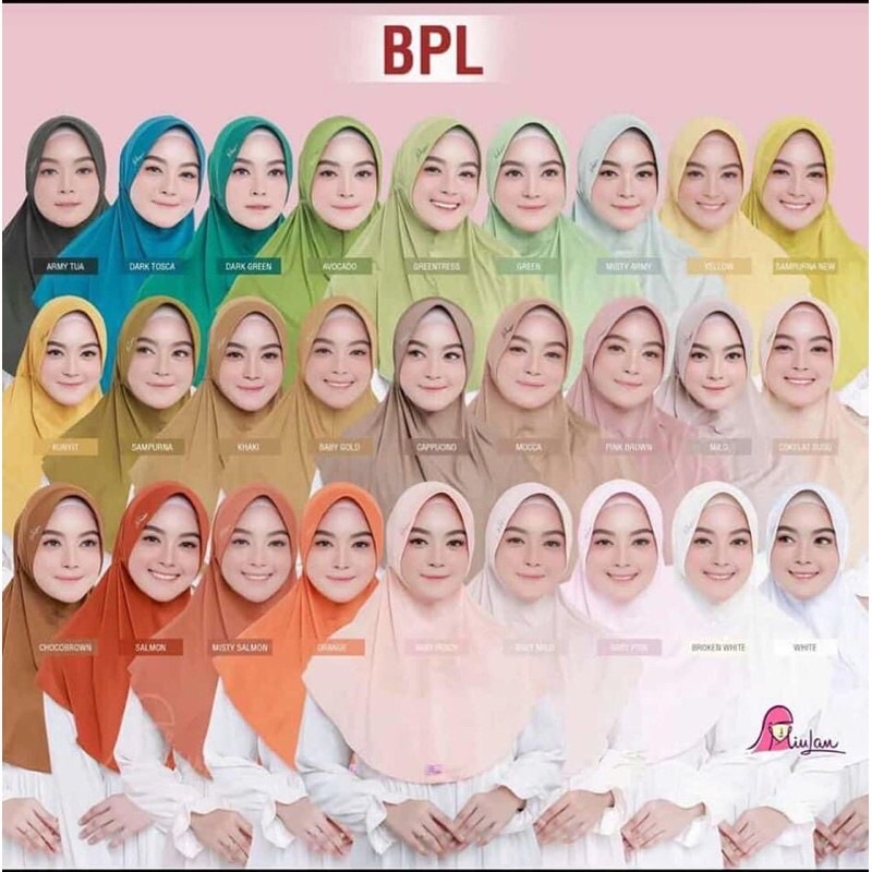 BPL Bergo Plain Laura || Miulan || jilbab serut || serut polos || serut jokowi || jilbab instan || M