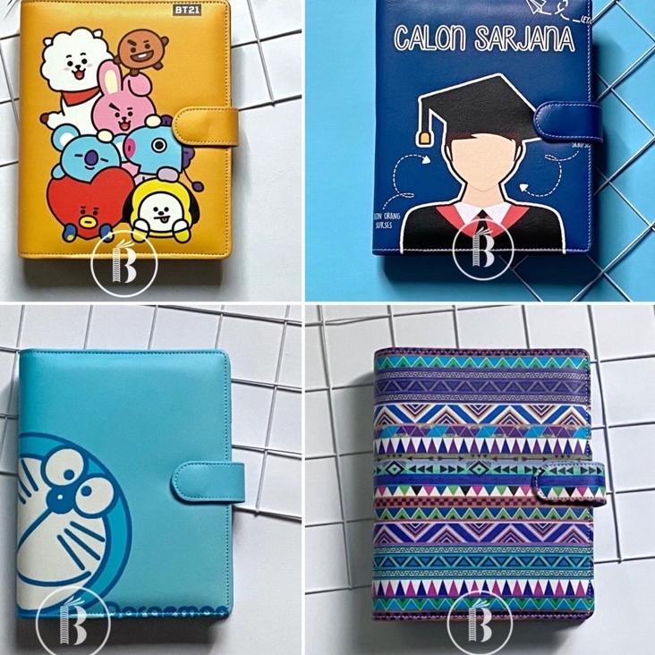 

Baru - Bindermu Binder 04 Printing Motif Aesthetic Quotes Unicorn Kartun KPOP Doraemon Stitch Bahan Kulit Anti Air 20ring A5 26ring B5 6ring A6