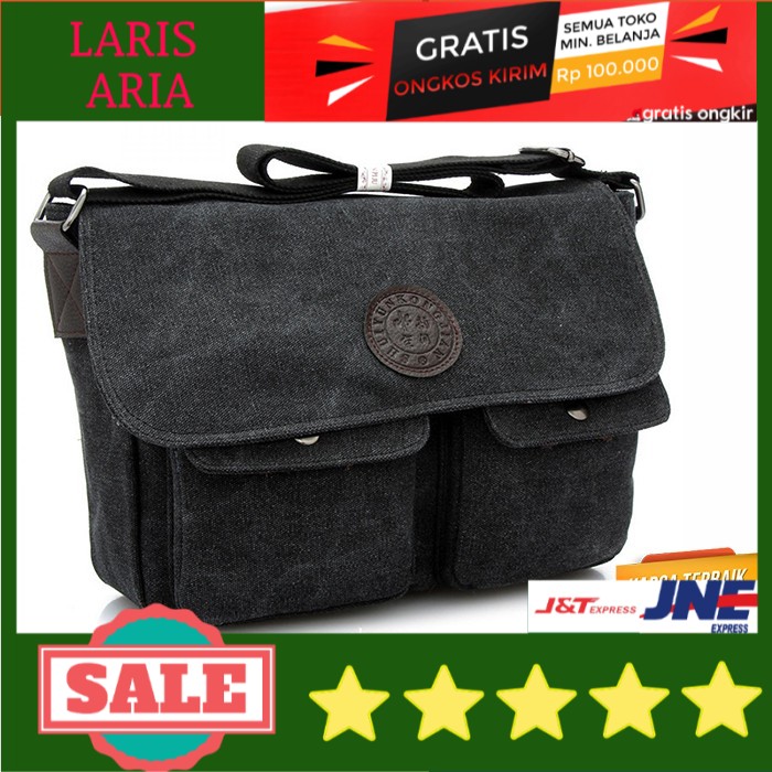 Jual TAS SELEMPANG BAHAN CANVAS KANVAS BERKUALITAS ELEGAN PRIA DAN