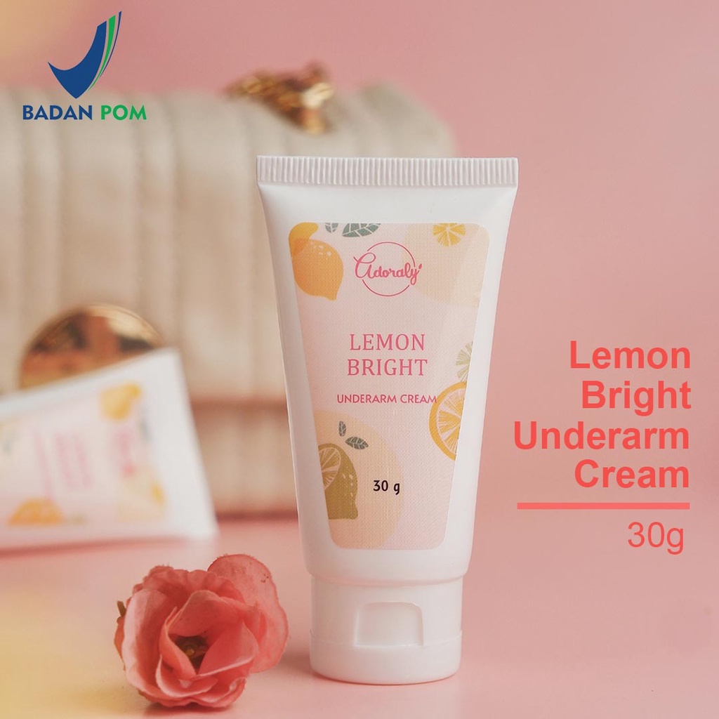 Lemon Bright Underarm Cream By Adoraly Skincare BPOM | Krim Pemutih Ketiak | Cream Untuk Area Lipatan | adoraly.id bodycare