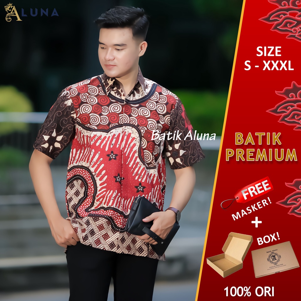 TERBARU!! BAJU KEMEJA BATIK PRIA LENGAN PENDEK LAPIS FURING ASLI SOLO SRAGENAN PREMIUM REGULAR FIT MODERN PD 028