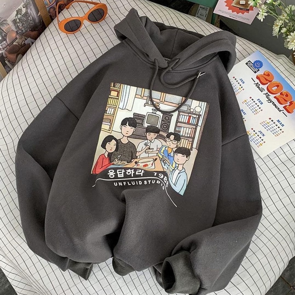 HOODIE SWEATER UNFLUID STUDIO OVERSIZE WANITA BAHAN FLEECE - HOODIE OVERSIZE