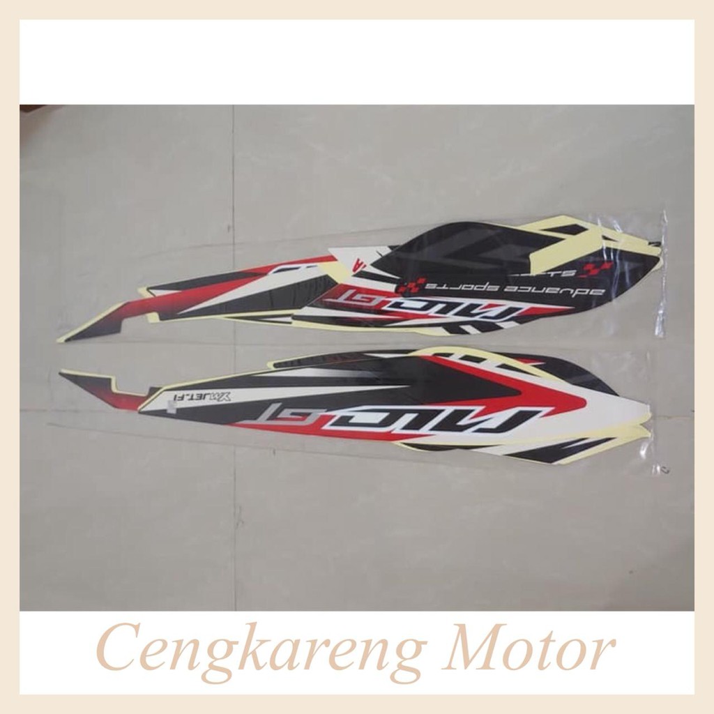 Stiker Bodi &amp; Lis Body &amp; Striping Mio Gt 2014 Hitam Full - Sticker Motor