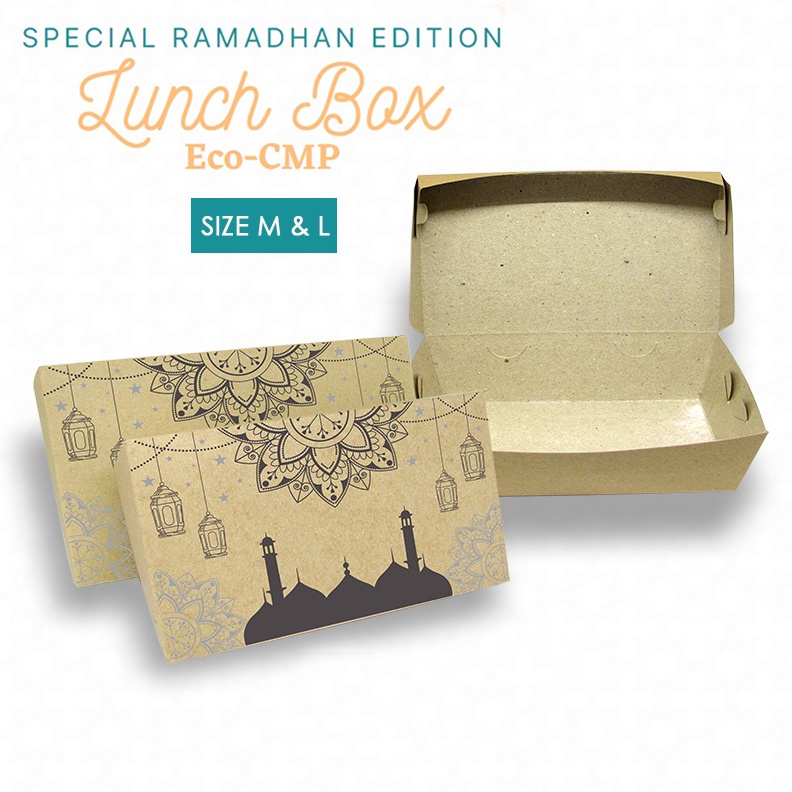 

CMP ECO KRAFT LUNCH BOX L & M EDISI RAMADHAN ( 1 PACK ISI 50PCS)