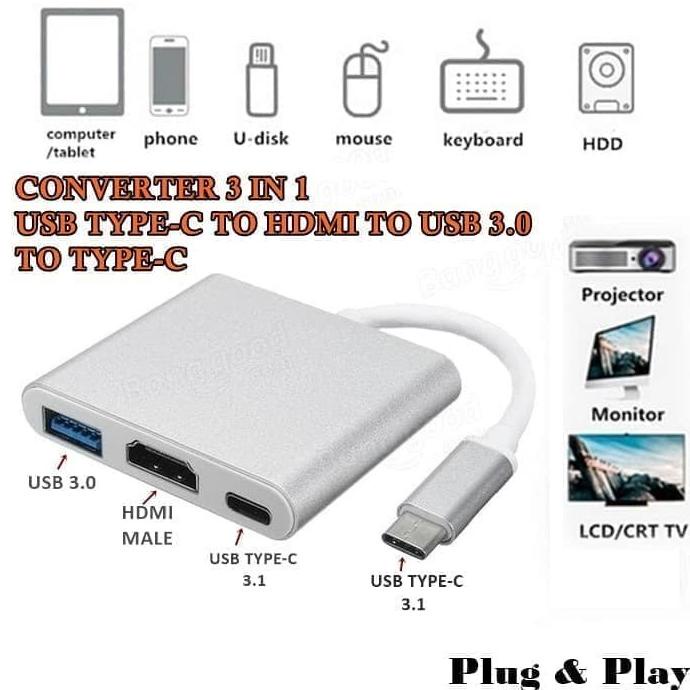 konektor converter usb type c to hdmi multiport macbook 2016 - 649784 Termurah