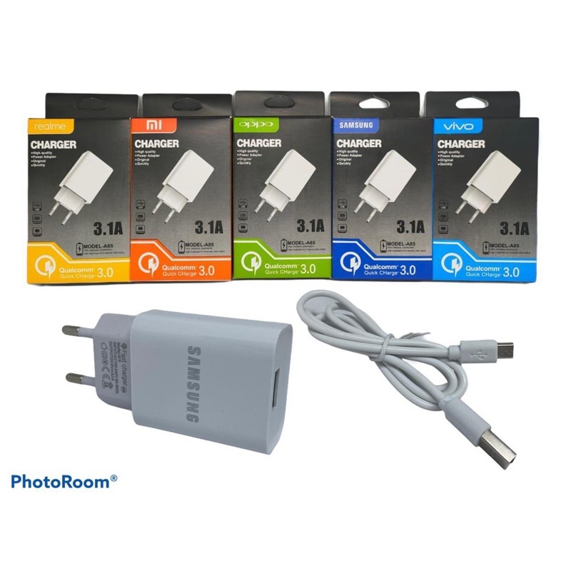 TRAVEL CHARGER BRAND A85 1 USB 3.1A KUALITAS BAGUS