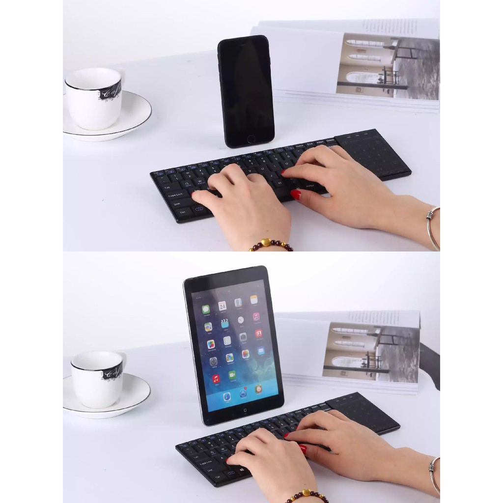 BT10 - Bluetooth 3.0 Keyboard with Numeric Touchpad - Keyboard Bluetooth Portabel dengan Touchpad