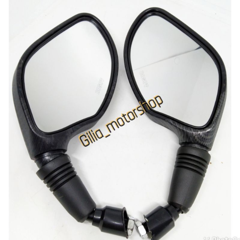 Spion Clik Spion klik Carbon Twotone mirror putih Datar Import Universal Motor