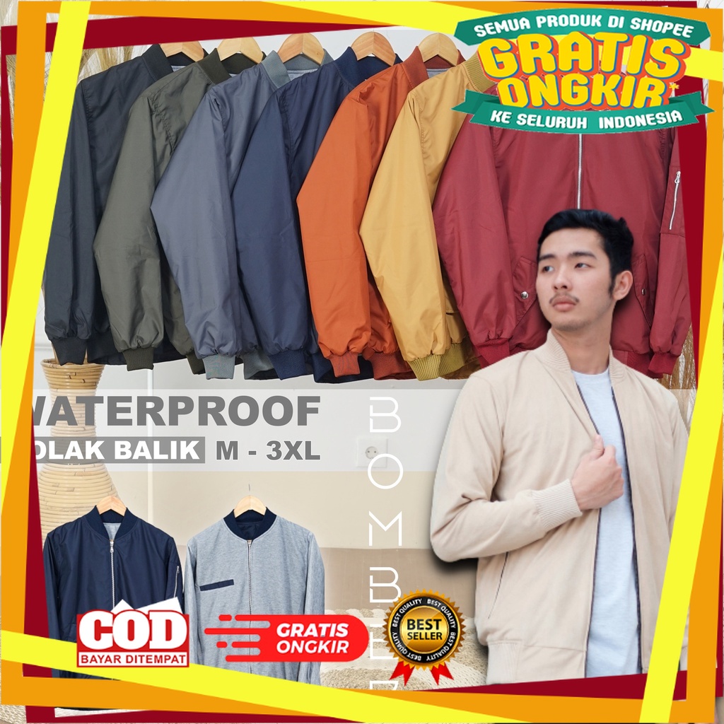 JAKET BOMBER HOODIE VARSITY KEREN / Jaket Pria Wanita Bolak Balik / Jaket Bomber BB / Jaket Bolak Ba