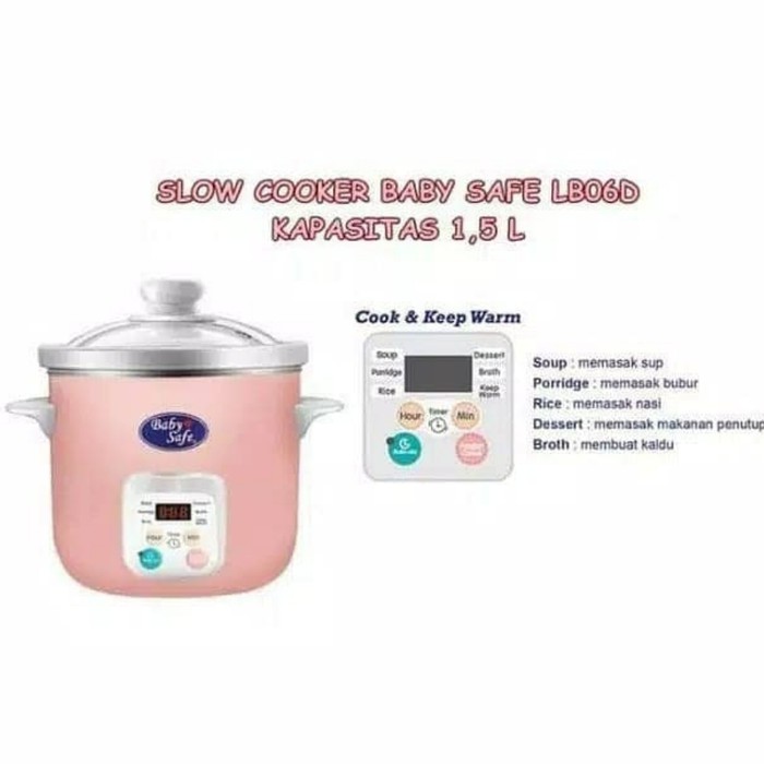 BABY SAFE Slow Cooker 1.5L LB06D Pembuat Bubur Sup Kaldu Bayi Babysafe