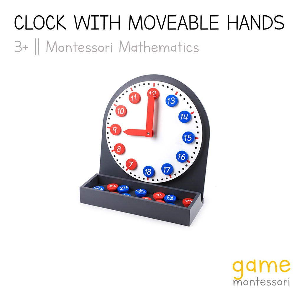 Game Montessori Clock with Moveable Hand