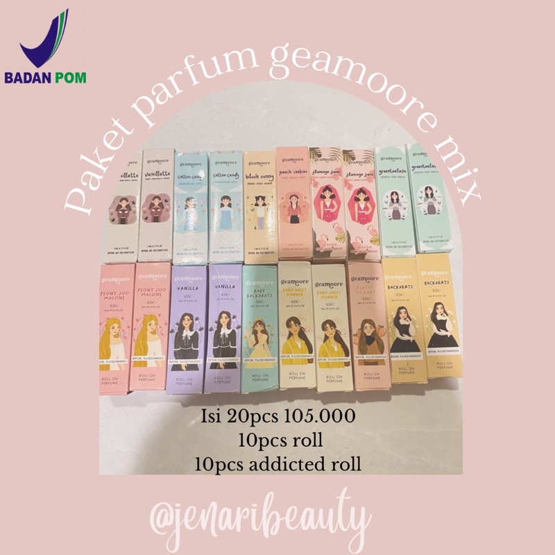 Paket reseller parfum geamoore mix roll on 20pcs