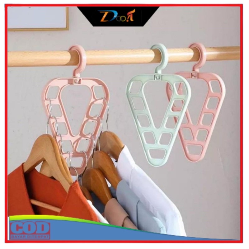 Magic Hanger Love 9 IN 1 / Gantungan Baju 9 Lubang Segitiga / Gantungan Hanger Lemari