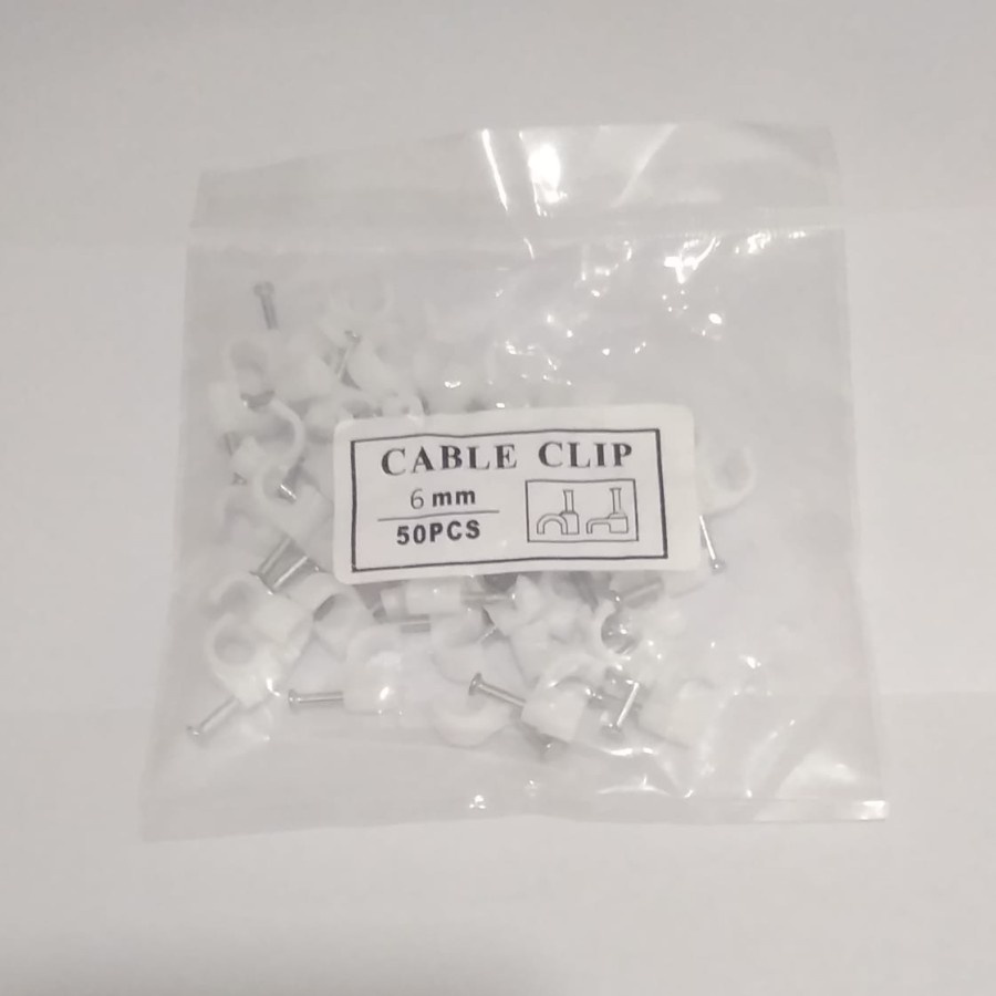 Klem Kabel Paku Beton Round Cable Clips