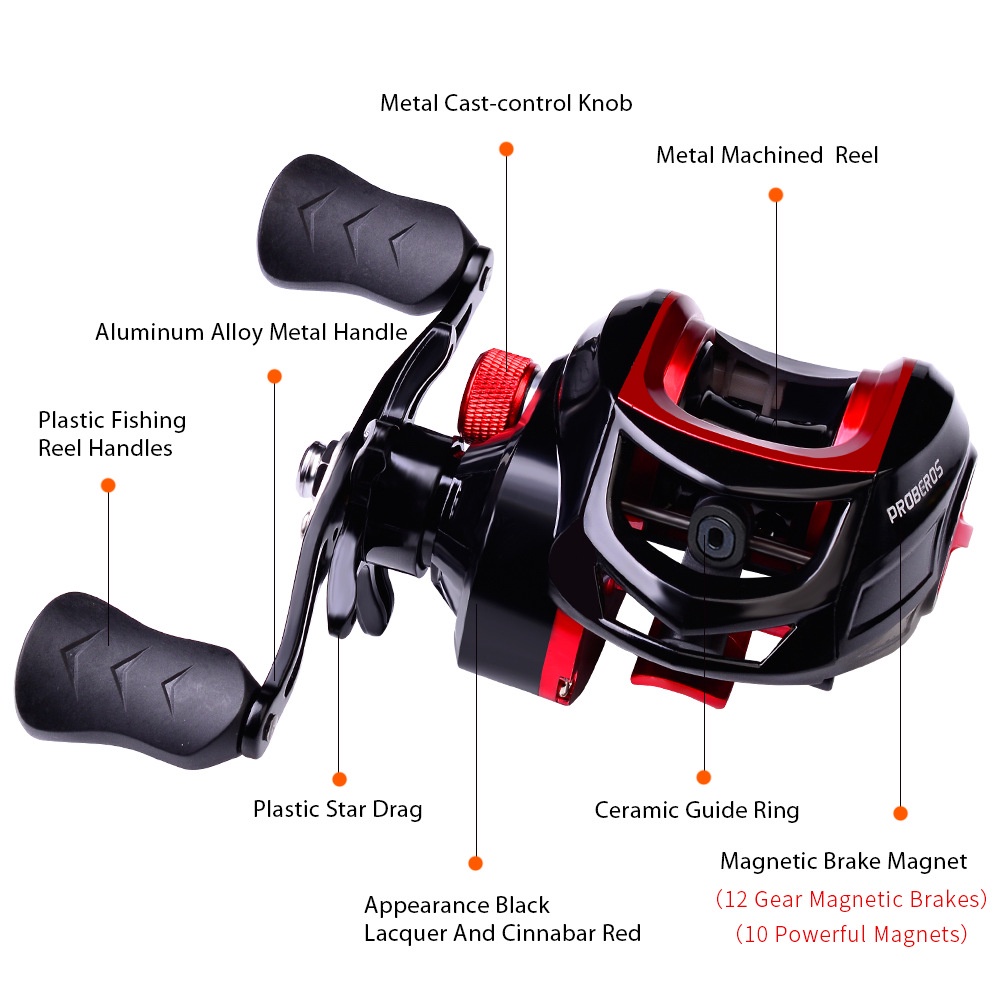 Proberos Reel Pancing 3 + 1bb Rasio 7.2: 1 Max Drag 10kg Untuk Outdoor