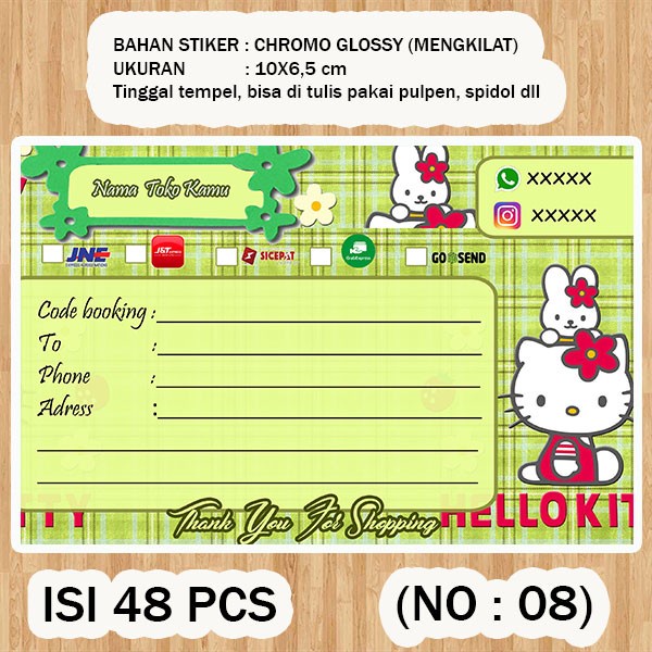 

( STIKER PENGIRIMAN ) Shipping label ( /pack isi 48pcs no.08 )