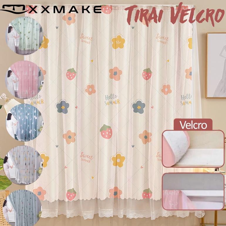 XXMAKE TIRAI HORDENG JENDELA /TIRAI GORDEN MAGIC VELCRO /VELCRO TANPA PAKU  PEMASANGAN GAMPANG 2 UKU