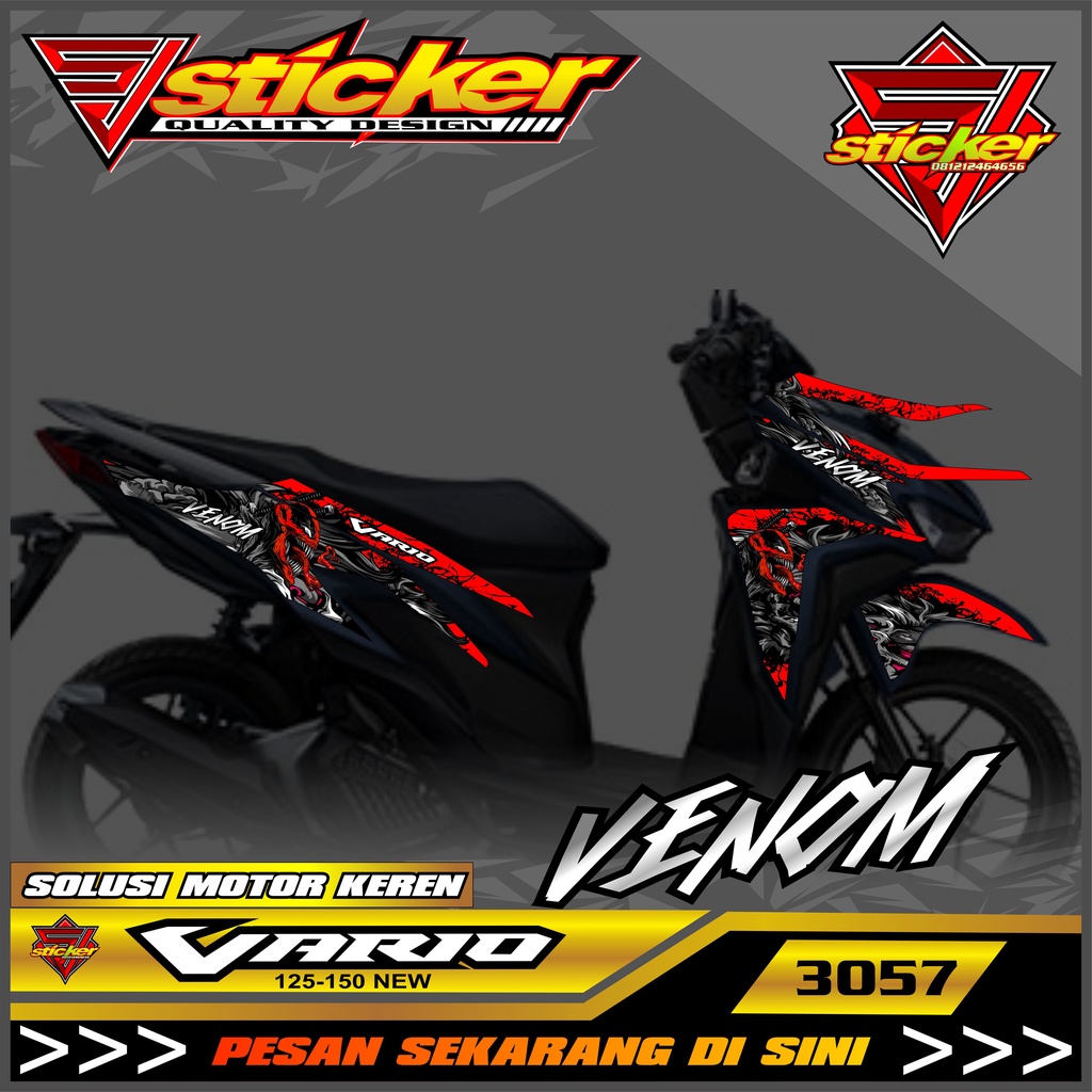 3057 Striping Variasi List Vario 125/150 New Sttriping Sticker Vario Desain Venom
