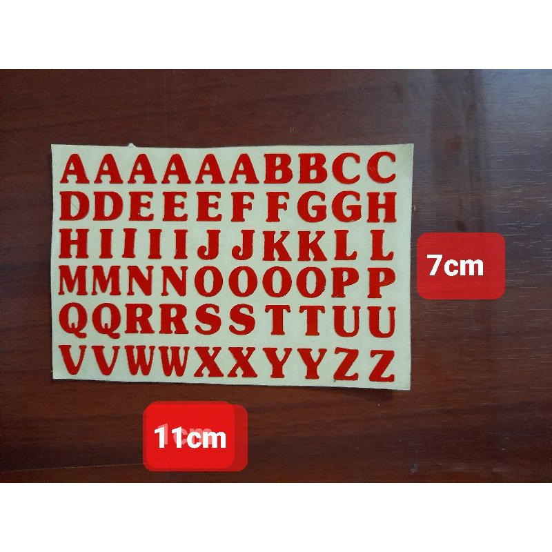 

Sticker Cutting abjad huruf besar ukuran 11cm x 7 cm