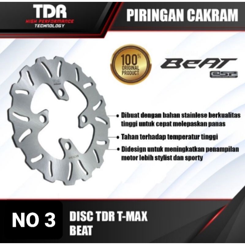 Cakram - Piringan Depan Honda Vario 110 - 125 - 150 - Beat - Scoopy - Spacy  - TDR Racing Tmax