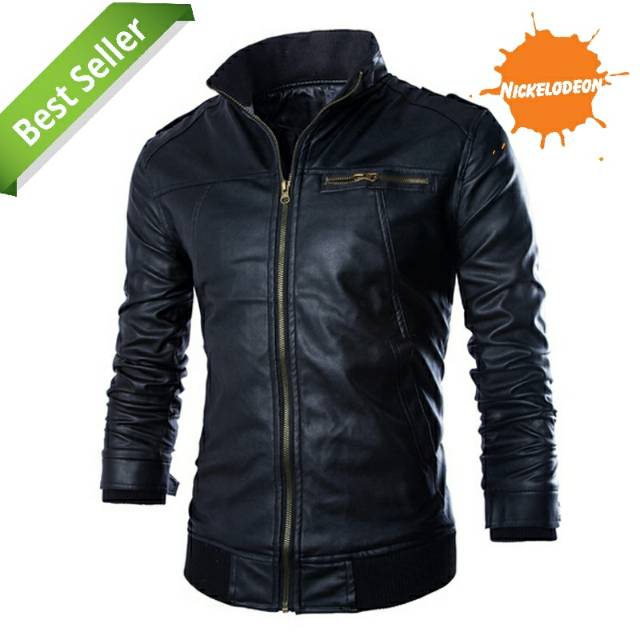 Jaket kulit semi pria/jaket kulit motor/jaket touring