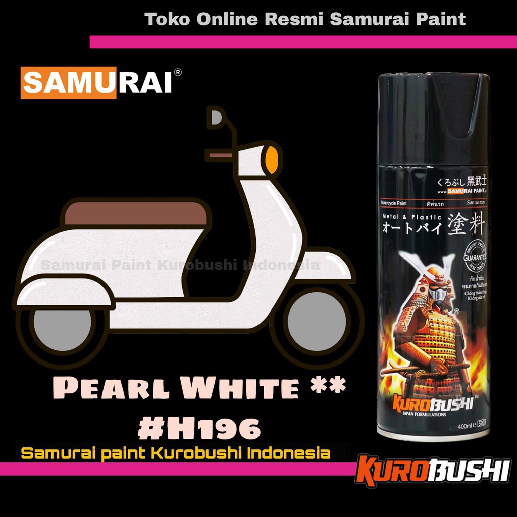 Samurai Paint PEARL WHITE H196 Warna Putih Mutiara Honda Cat Semprot Aerosol Samurai