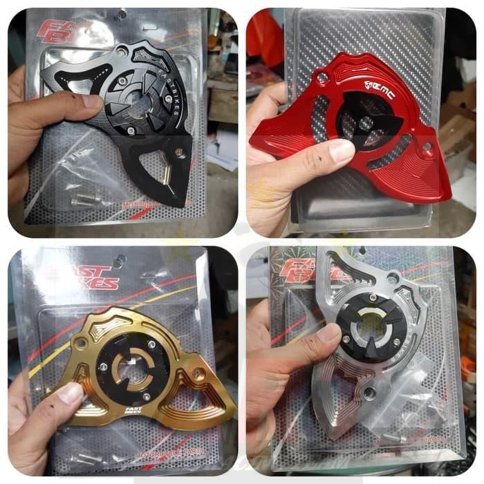 Cover Gear Depan Motor Vixion R15 Xabre Mx King Bahan Full Cnc Warna Merah Gold Silver Biru