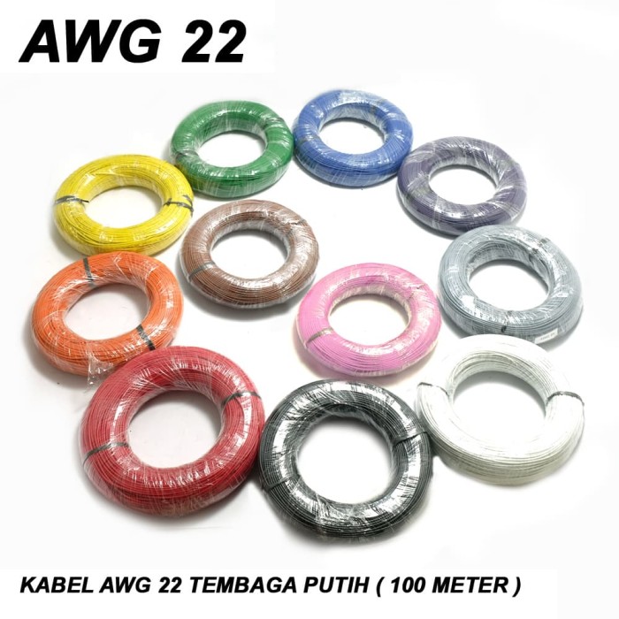 Kabel AWG 22 Tembaga Putih ( 100 meter ) - Putih Termurah