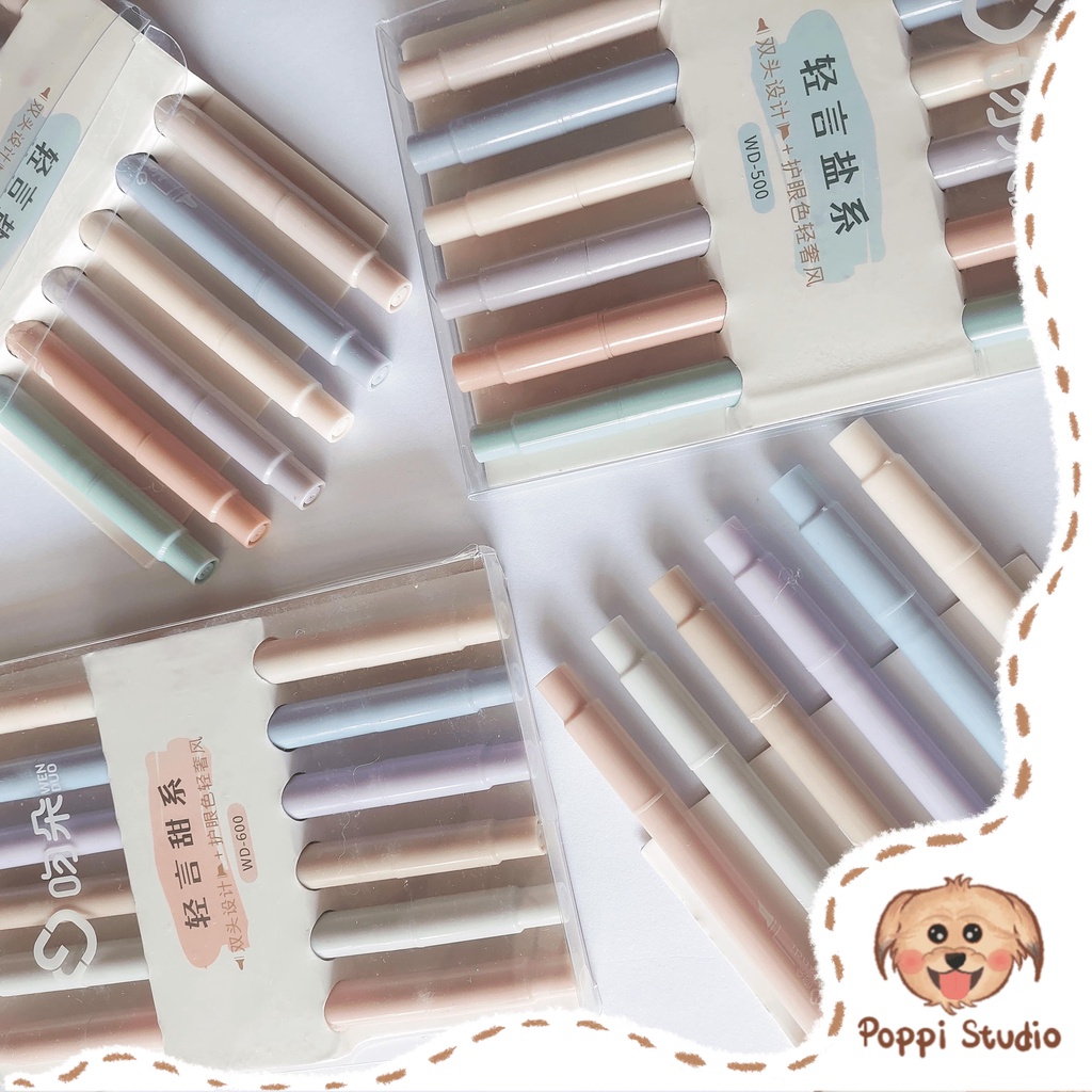 

Highlighter Pen Bulat - Stabilo Pena Warna Pastel 1 set Isi 6 Pcs