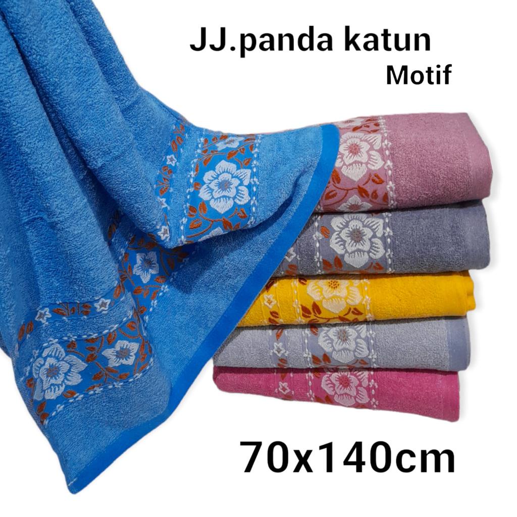 JH Handuk Mandi Dewasa Motif Katun JJ Panda Tebal 400gr uk 70x140 Termurah