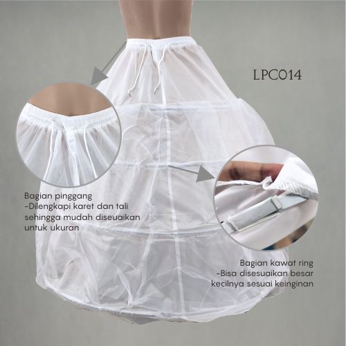 [BISA COD] PENGEMBANG GAUN PENGANTIN ROK PETTICOAT BRIDAL 4 RING LPC014