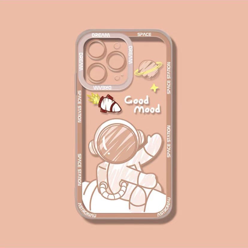 Soft Case Transparan Desain Spaceman Untuk IPhone 13 13pro 12promax SE2 2020 11 Pro MAX 6S 7 8 Plus XS XR