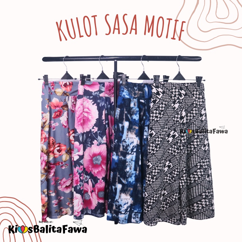 [MOTIF] Kulot Sasa 7-12 tahun / Panjang 7/8 Cullotes Pants Adem Bawahan Harian Anak Perempuan Cewek