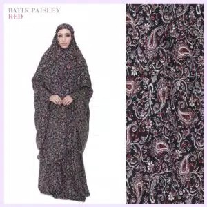 Mukena Tazbiya Batik Paisley Red