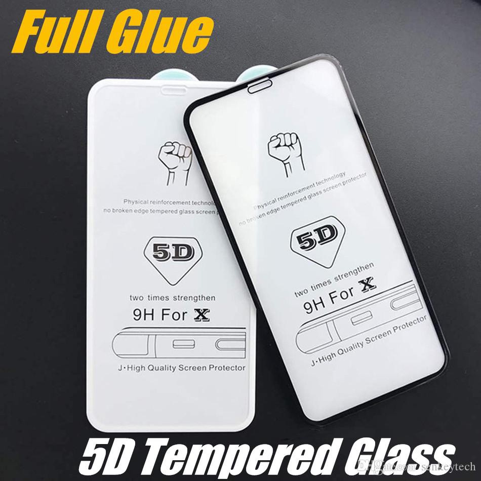 5D Full Glue Full Coverage Tempered Glass Anti Gores Samsung J2 Core iPhone XR Redmi 6 Pro A2 Lite